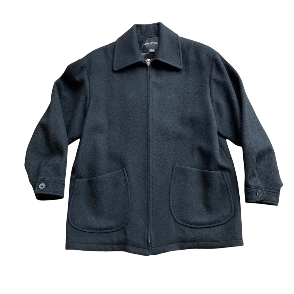 Halston Black Wool Jacket Made in the USA